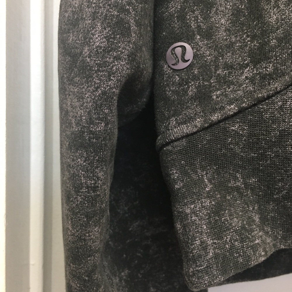 Lululemon Cotton French Terry Zip Hoodie Denim Wash Lavender Black EUC - Picture 12 of 12